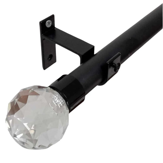 Tringle à rideau avec embouts cristal Noir - Mhirsi - SQES
