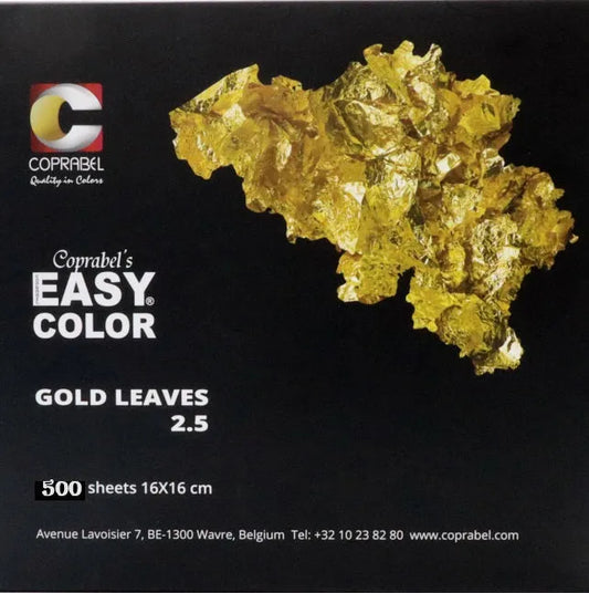 Feuille d'or - imitation OR 2.5 - 16cm*16cm - 500 pcs - Easy color COPRABEL - SQES