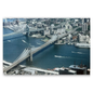 Tableau New York Pont Brooklyn 70x50cm Lumineux LED Toile Textile Haute Qualité