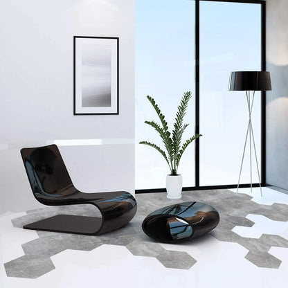 Panneaux autocollants de sol en PVC (6 pcs) imperméables et antidérapants hexagonaux 23cmx20cm, Gris - SQES