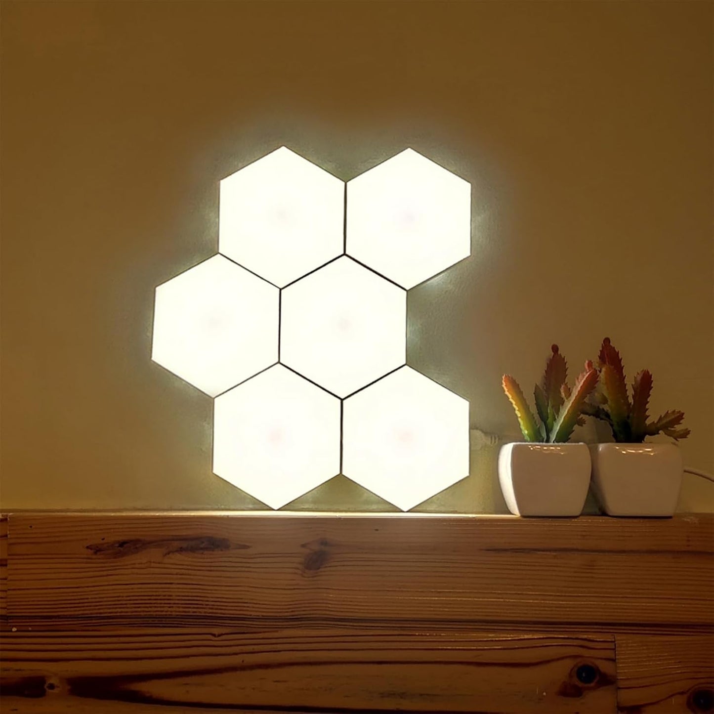 Lot de 6 Lampes LED Hexagonales Murales Modulables avec Télécommande - Éclairage Décoratif Sans Fil