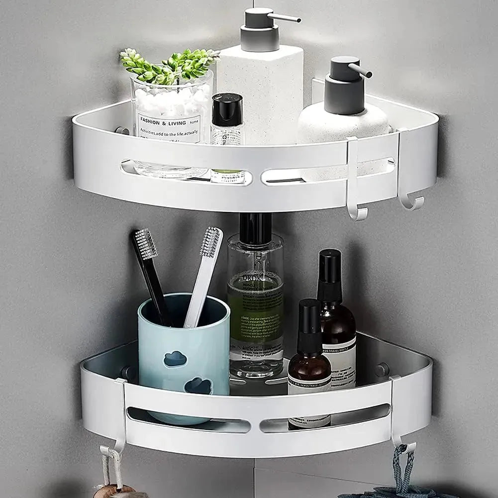 Etagère de Rangement pour salle de bain - 2pcs - Etagère d'angle - SQES