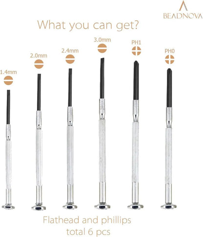 Lot de 6 mini tournevis de précision - multifonctions - SQES