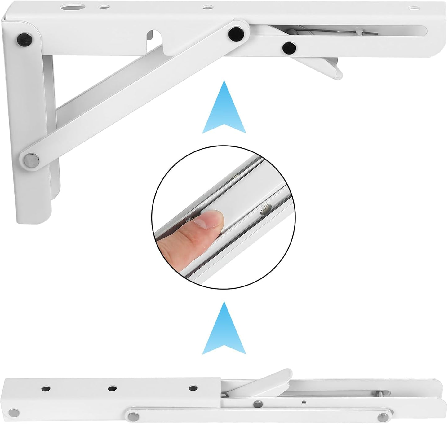 Support etagère Pliante Blanc – Pack de 2 Consoles - 35 CM