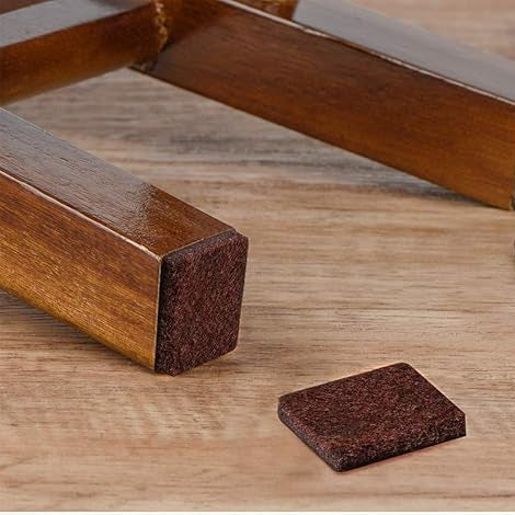 18 Patin Feutre Carré Adhésif 32X32mm Marron - Antidérapant