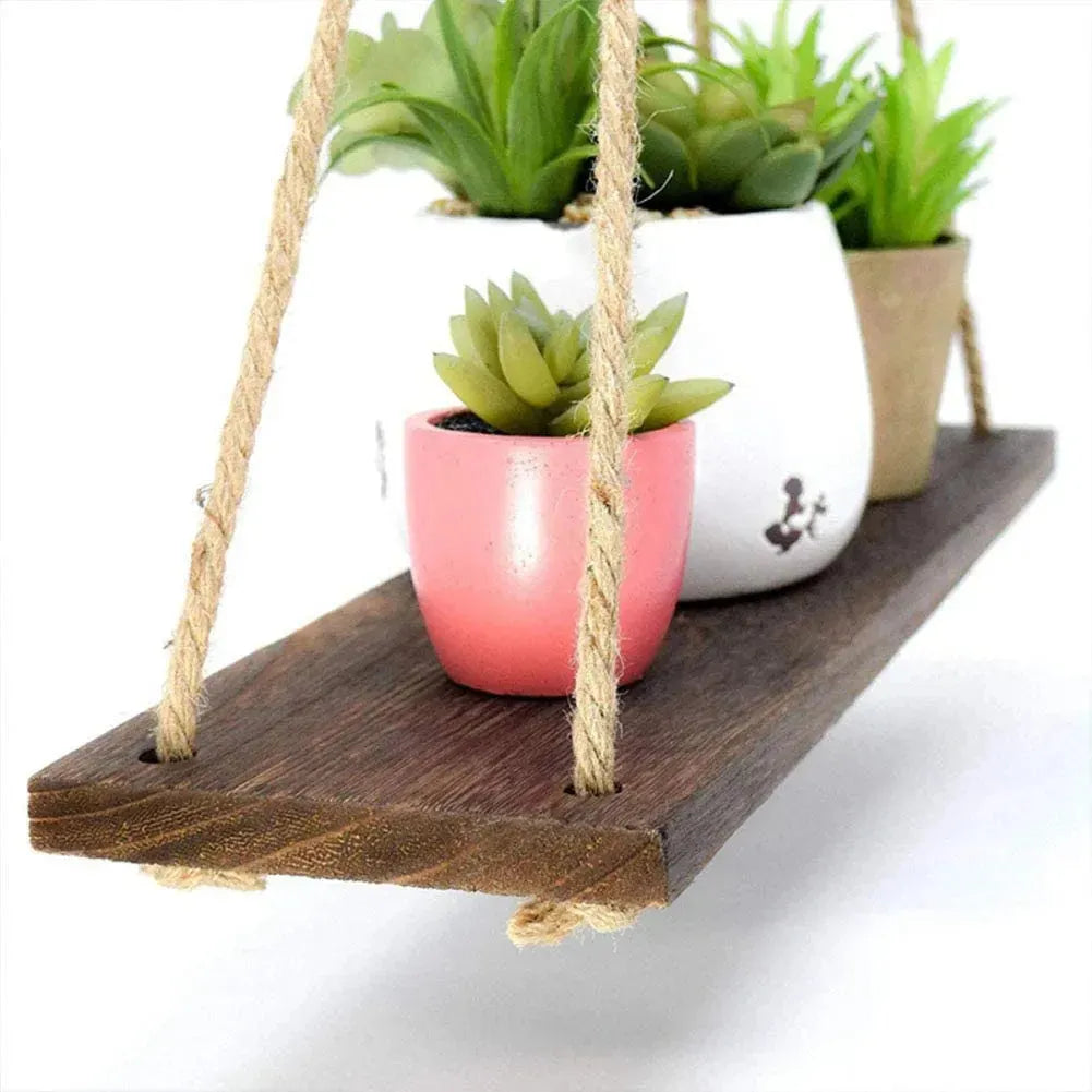1 Etagère murale suspendue en bois Naturelle - Etagère lumineuse - SQES