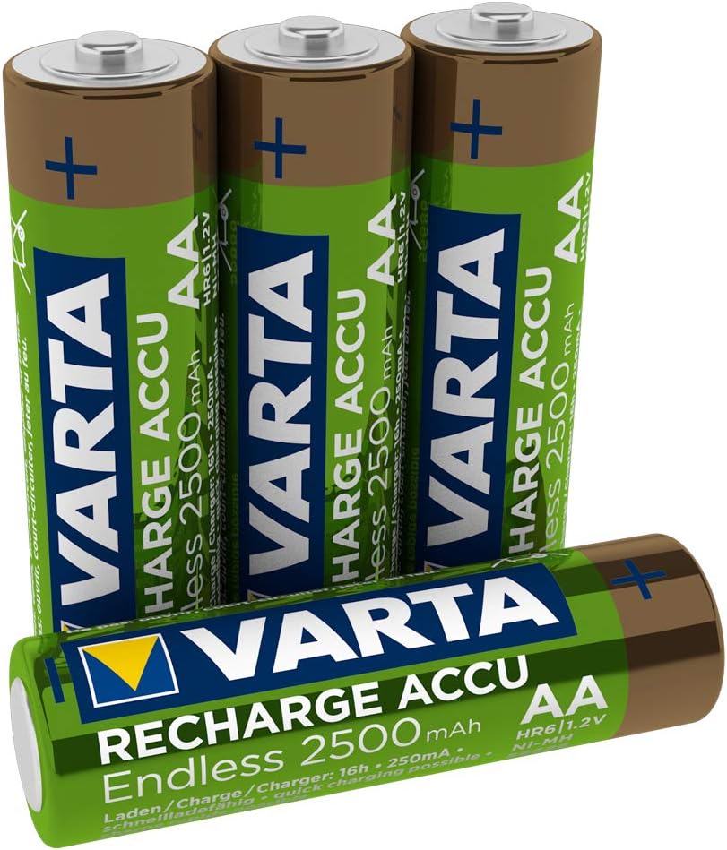 VARTA Pile Rechargeable Endless LR6 BP4 2500 mAh - Pack de 4