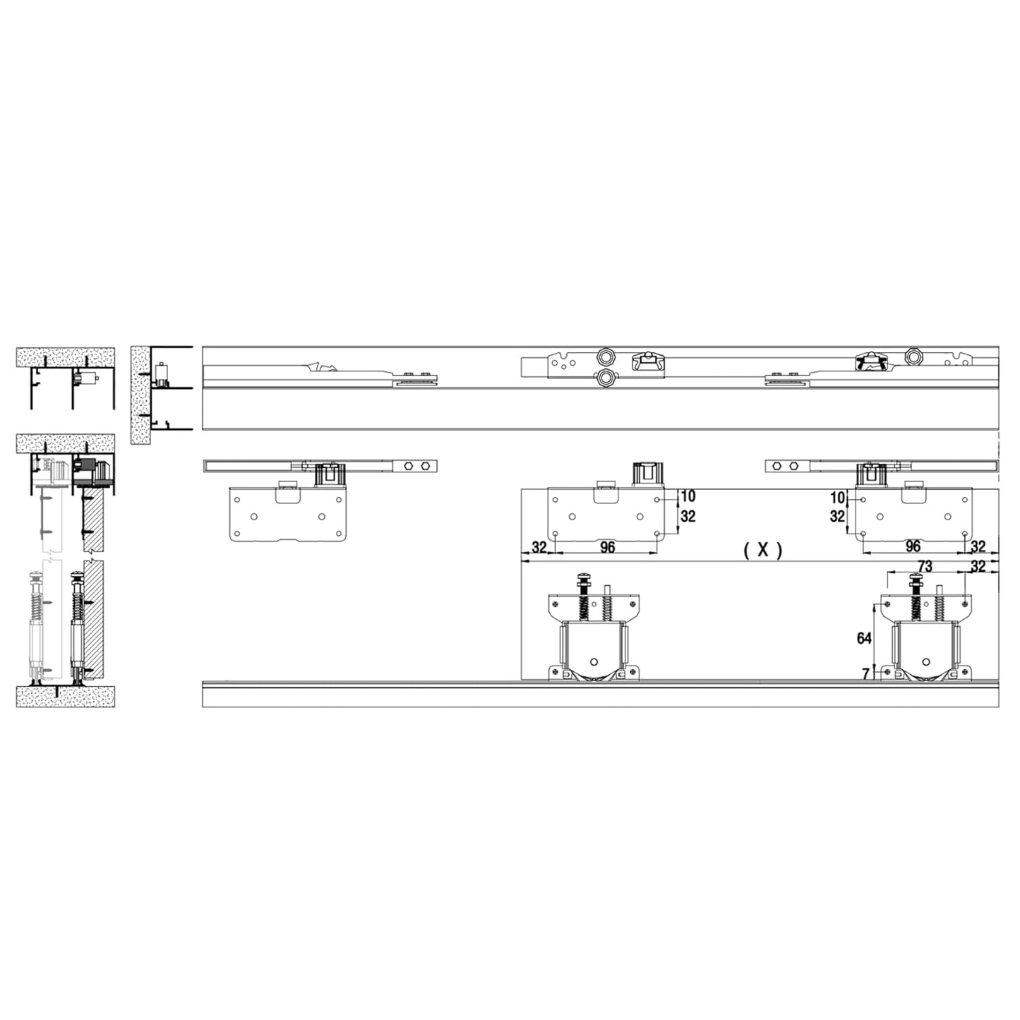 Kit Accessoires Dressing 3M SOFT +Freins Complet Armoire Penderie