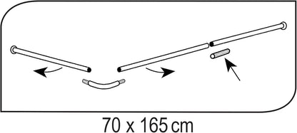 Barre de douche d'angle Tringle universelle Aluminium Blanc 90cmx90cm - SQES