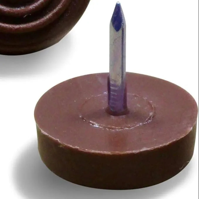 Patin glisseur à clouer diam 20 mm plastique - 50pcs Marron - SQES