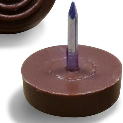 Patin glisseur à clouer diam 20 mm plastique - 50pcs Marron - SQES