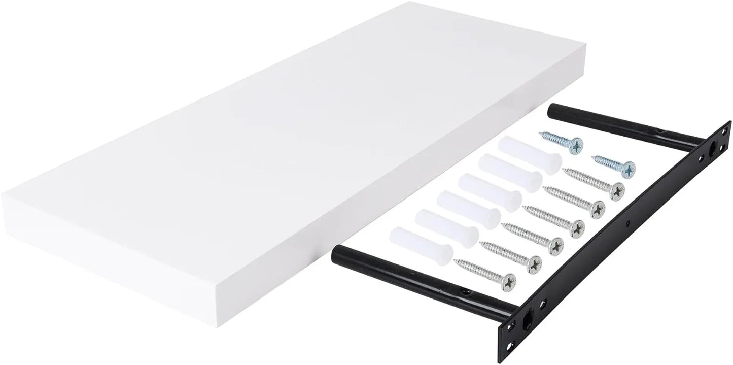Étagère Murale à fixations invisibles - Tablette flottante BLANC - SQES