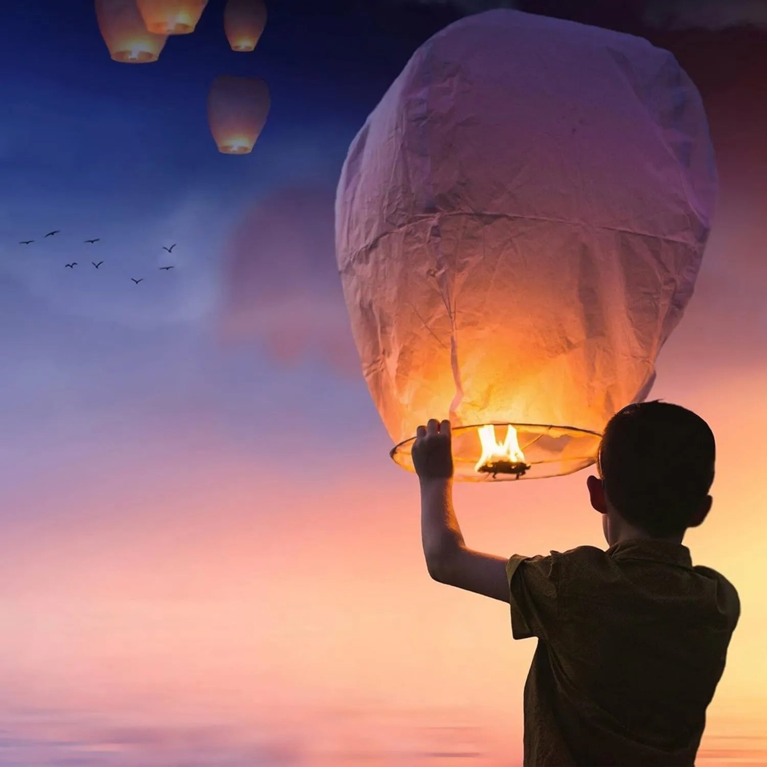 20 Lanterne Volante Pour Fetes - المنطاد الصيني الطائر - القنديل الصيني الطائر - SQES