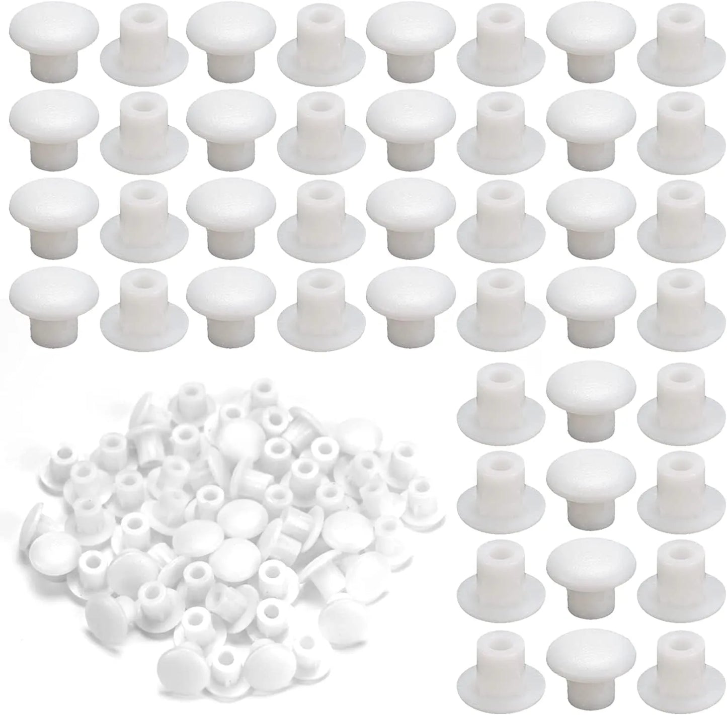 Bouche trou diam 8 mm plastique - capuchons pour trous de perçage - 100pcs - SQES