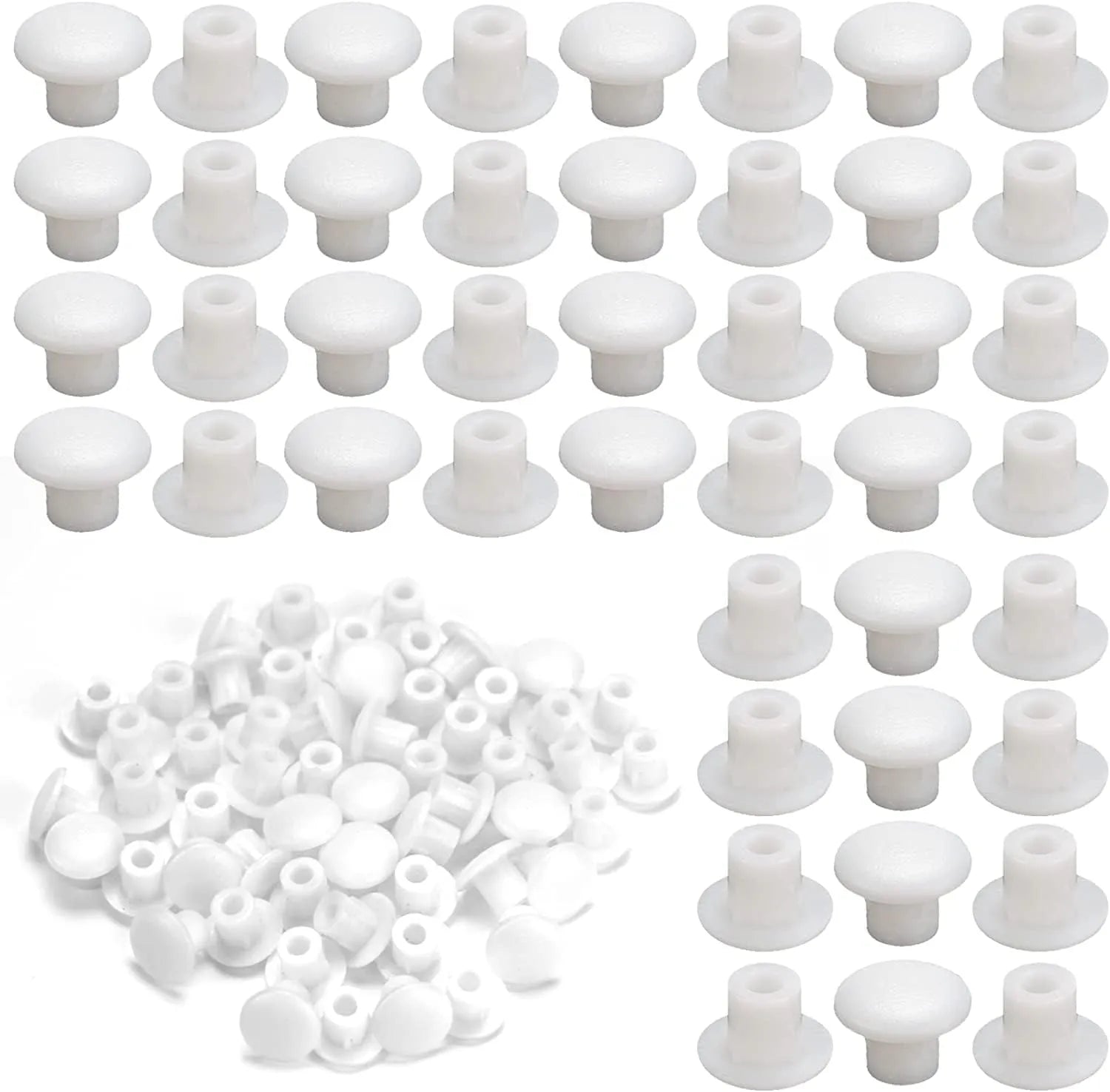 Bouche trou diam 8 mm plastique - capuchons pour trous de perçage - 100pcs - SQES