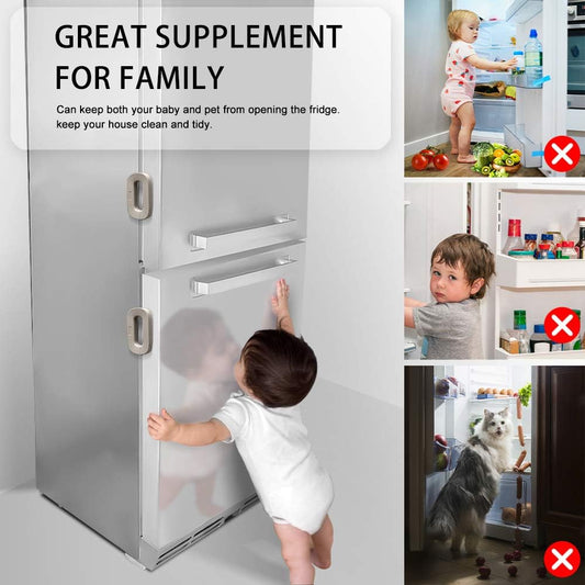 Verrou Sécurité Enfant Double Bouton ABS Adhésif 3M