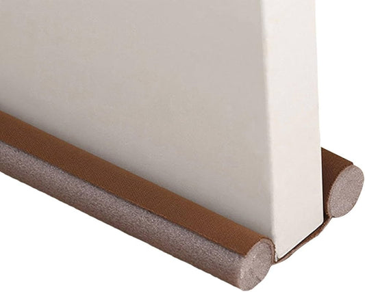 Bas de Porte Double Stop Marron 95cm - Bourrelet Isolation Thermique Acoustique