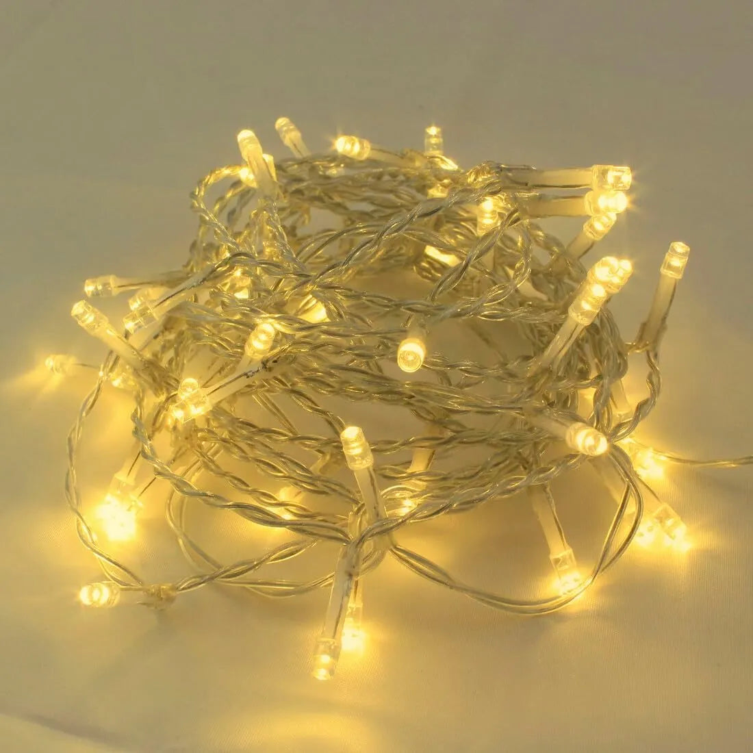 Lot de 5 Guirlandes Lumineuses Décoratives - 100 LED - 10m - Jaune WW - SQES