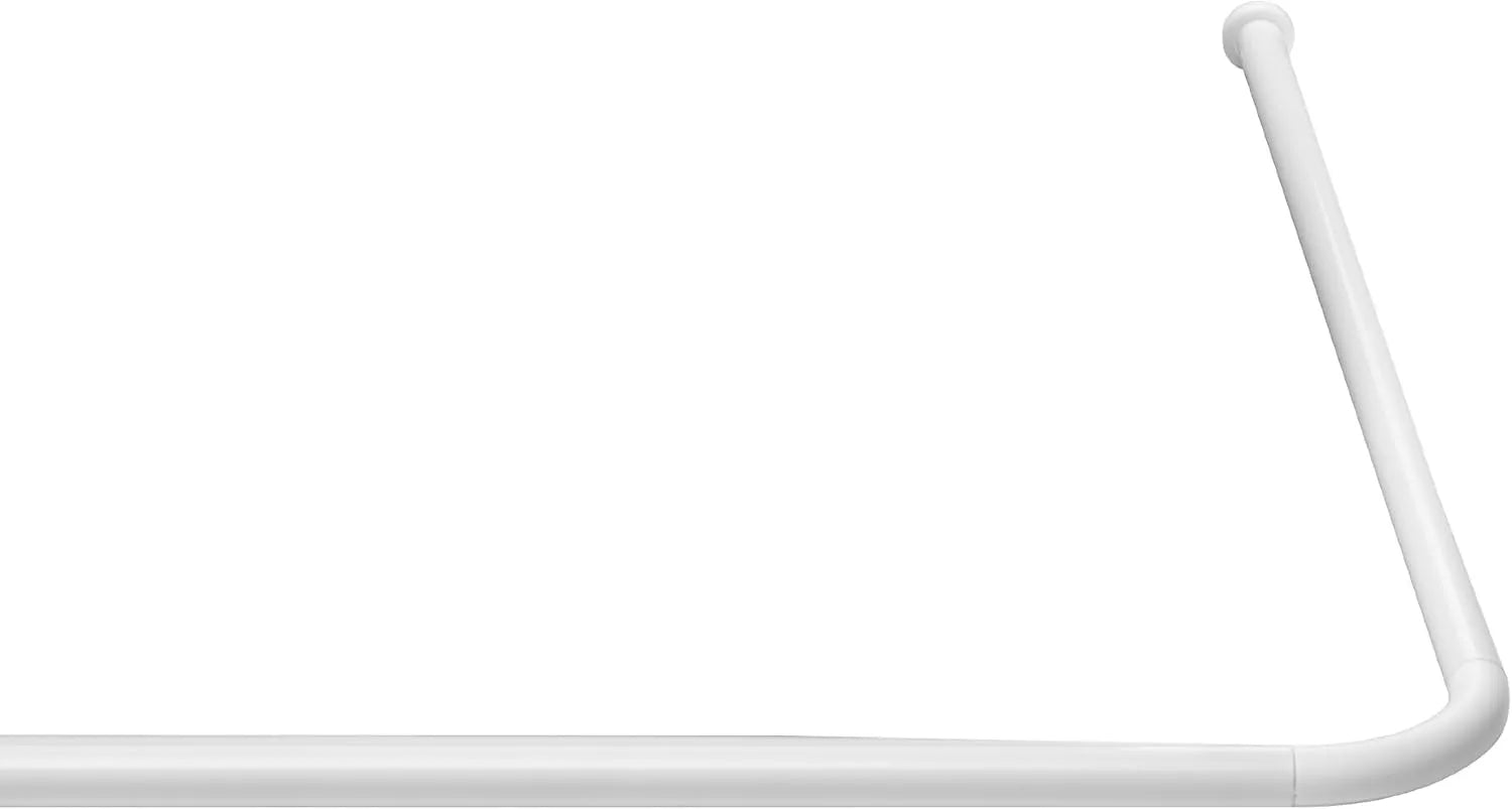 Barre de douche d'angle Tringle universelle Aluminium Blanc 90cmx90cm - SQES