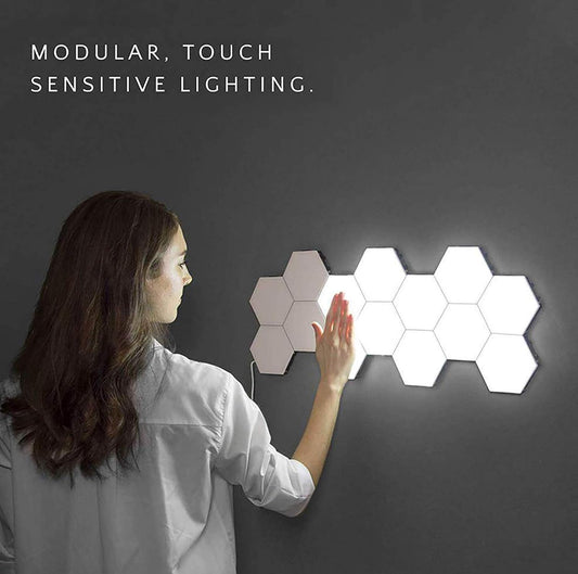 Lot de 6 Lampes LED Hexagonales Murales Modulables avec Télécommande - Éclairage Décoratif Sans Fil