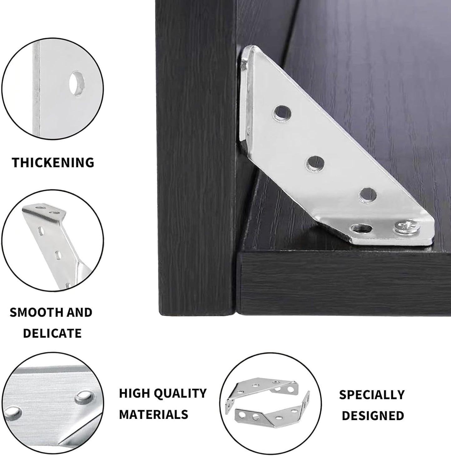 Lot de 12 Connecteurs d'Angle, équerre de réparation en acier