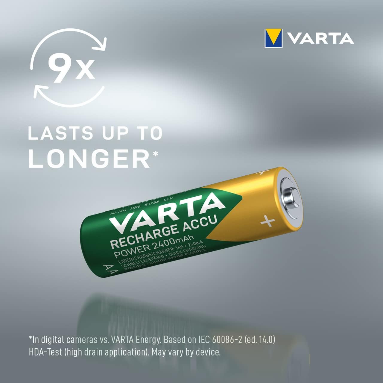 VARTA Pile Rechargeable LR6 2400 mAh BP2 - Pack de 2