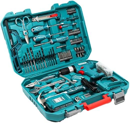 Pack TOTAL THKTHP11652 165 Pièces – Perceuse Sans Fil 20V | 66Nm | 2 Vitesses | Batterie 2Ah