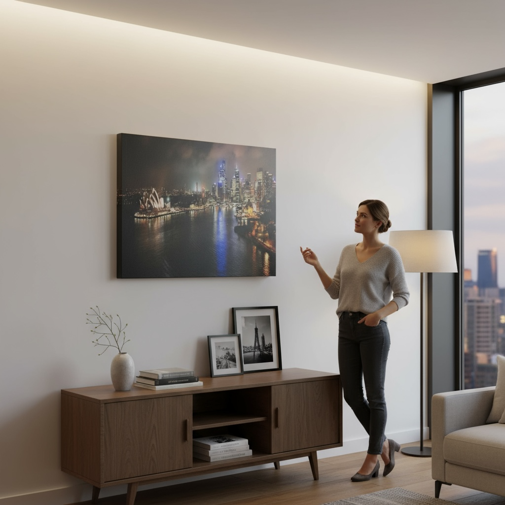 Tableau Lumineux LED Opéra de Sydney 50x70cm