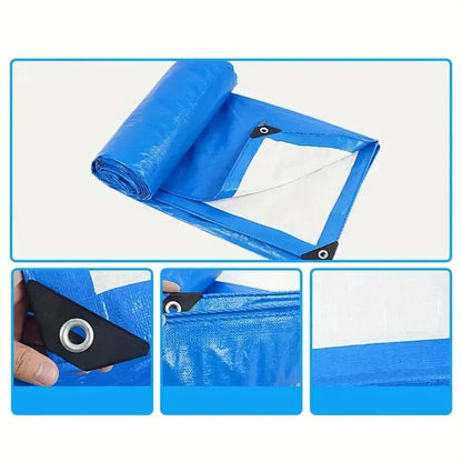 Bache de protection 5Mx4M Multiusages, bleu Imperméable avec Œillets, Pour Voitures, Bateaux, Meubles de Jardin, ,Bois, Piscines, Camping - SQES