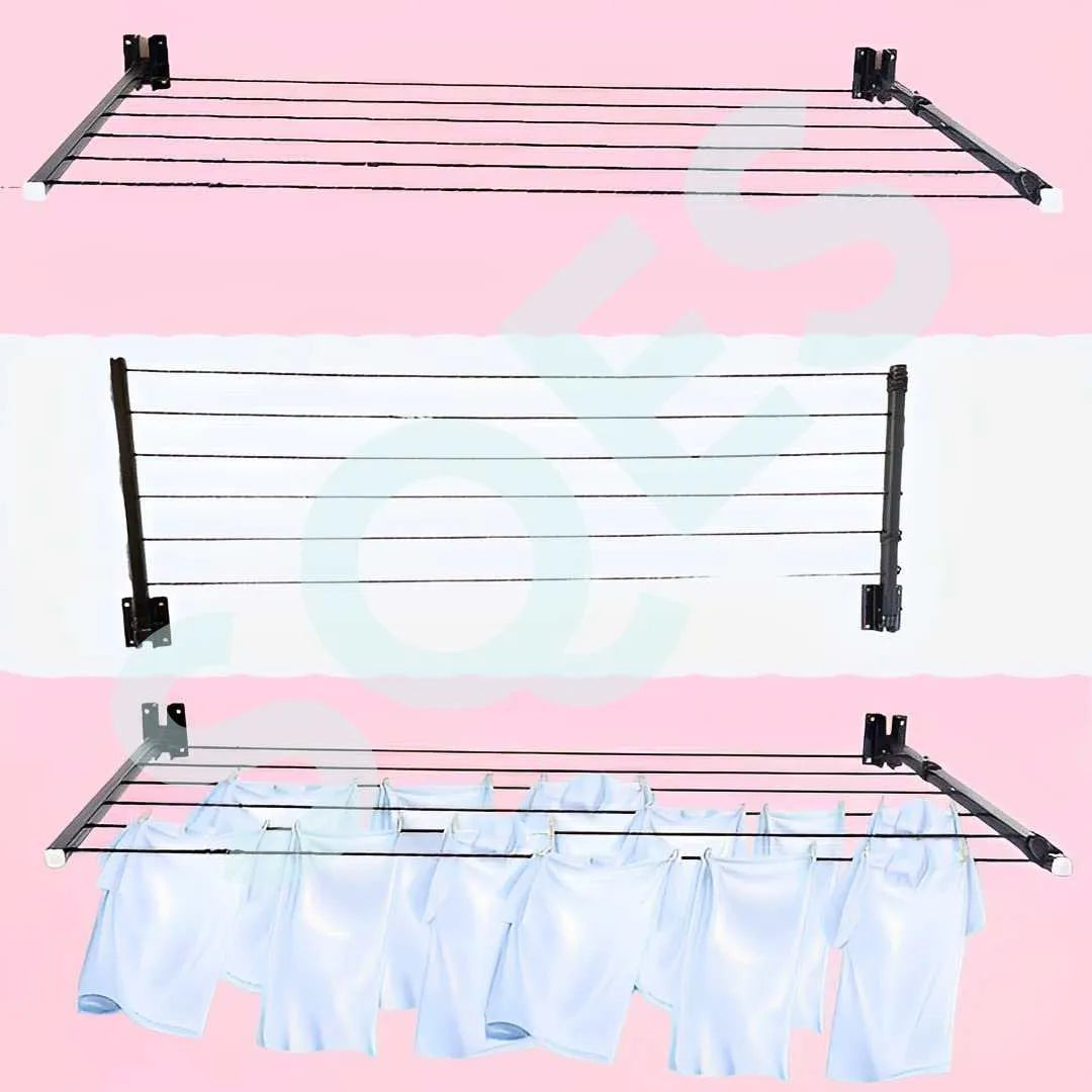 Sèche Linge Mural et Pliable - NOIR - SQES