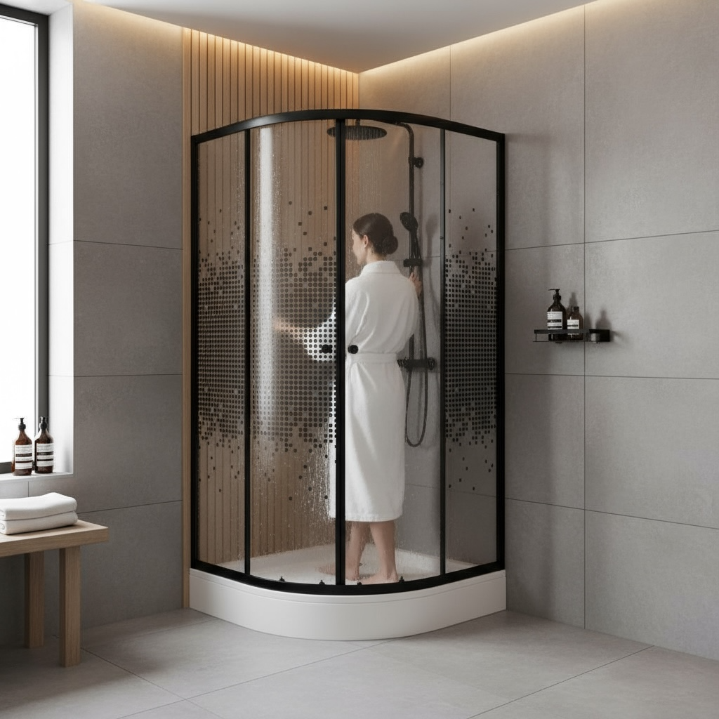 Cabine de douche rond 80/80/190 Noir