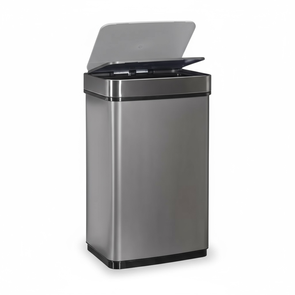 POUBELLE AVEC CAPTEUR - Ouverture Automatique Acier Inoxydable - 50L