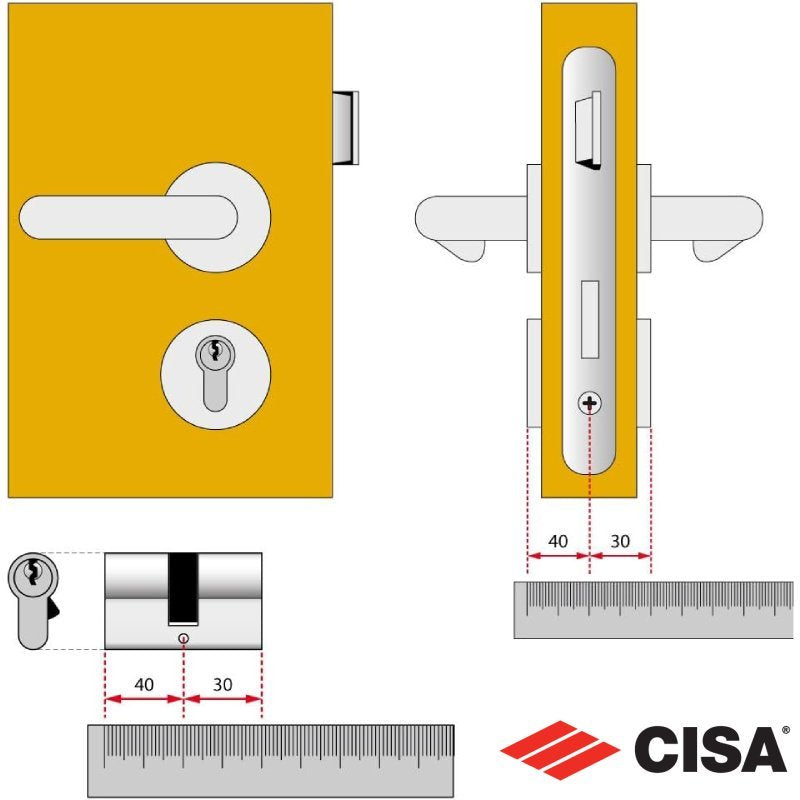 Cylindre (Canon) en Laiton 6cm – 5Clés Cisa - SQES