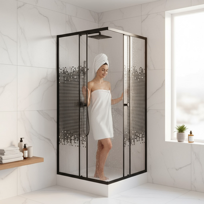 Cabine de douche carré 80/80/190 Noir