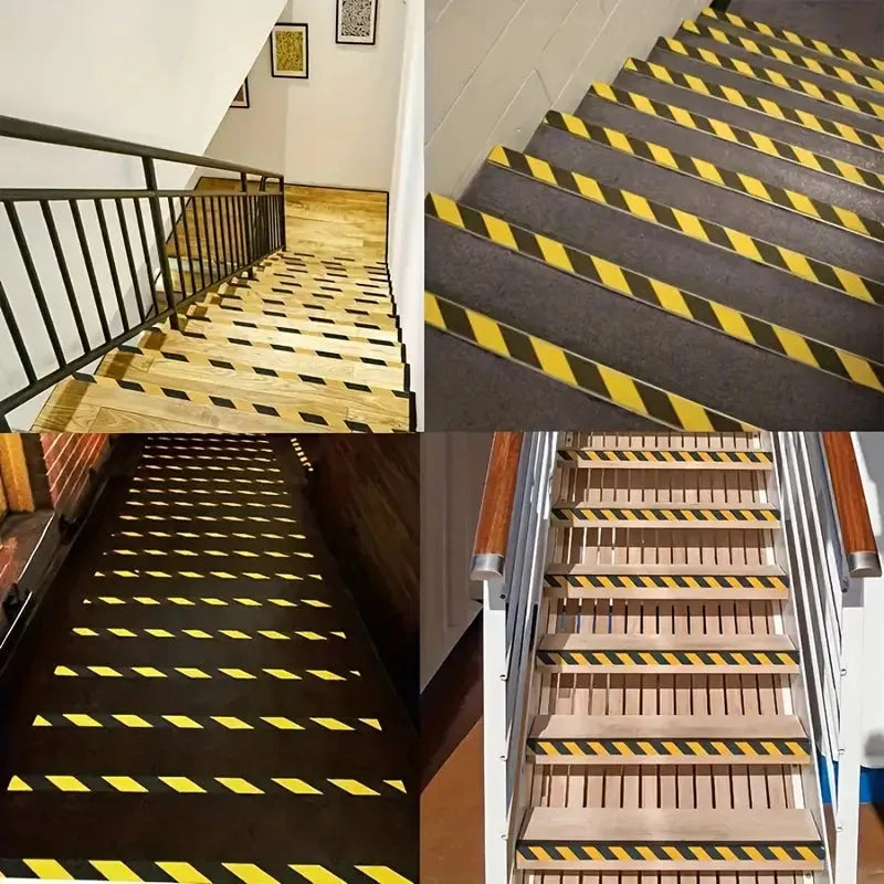 Ruban Antidérapant Adhésif Noir/Jaune – Sécurité Escaliers & Sols - SQES