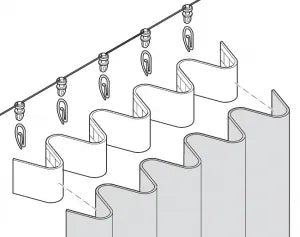 Tringle à rideau VAGUE en aluminium Blanc robuste Qualité M'hirsi - SQES