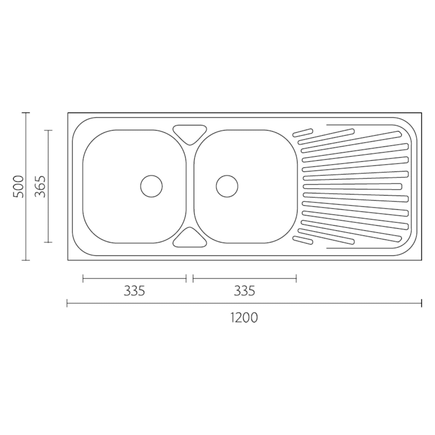 Évier Inox Apparent - 120x60 cm & 140x60 cm - 2 Cuves + Égouttoir | Banka Sinks