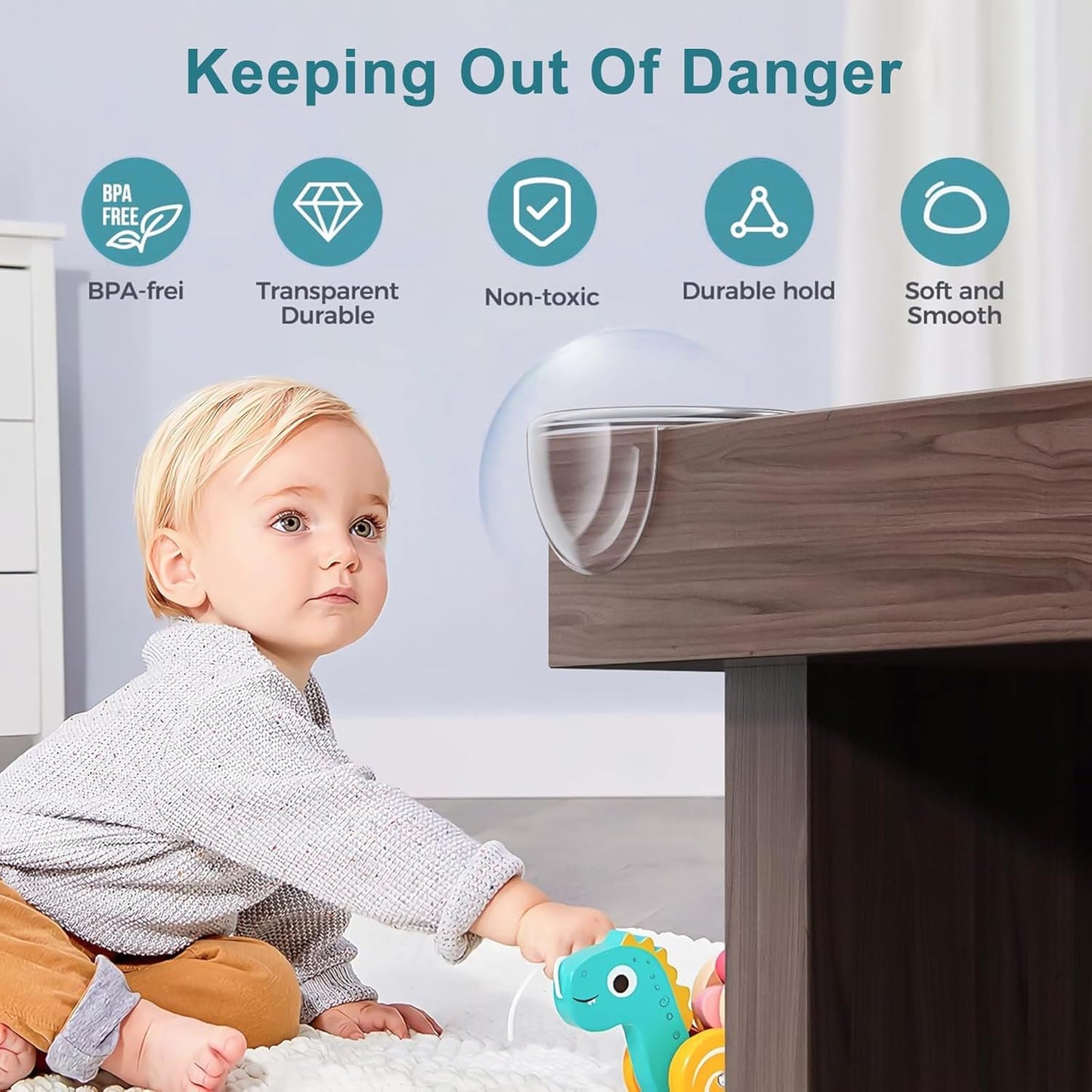 Protecteurs d'angle de table 4 pièces transparents sécurité bébé
