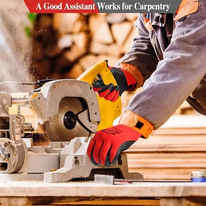 Gants de manutention pour tous travaux en nitrile, Gants de jardinage respirants avec revêtement en caoutchouc - SQES