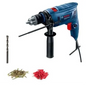 Perceuse à percussion - Professionnel - 570 W + Meche + Vis + Cheville - BOSCH TUNISIE - SQES