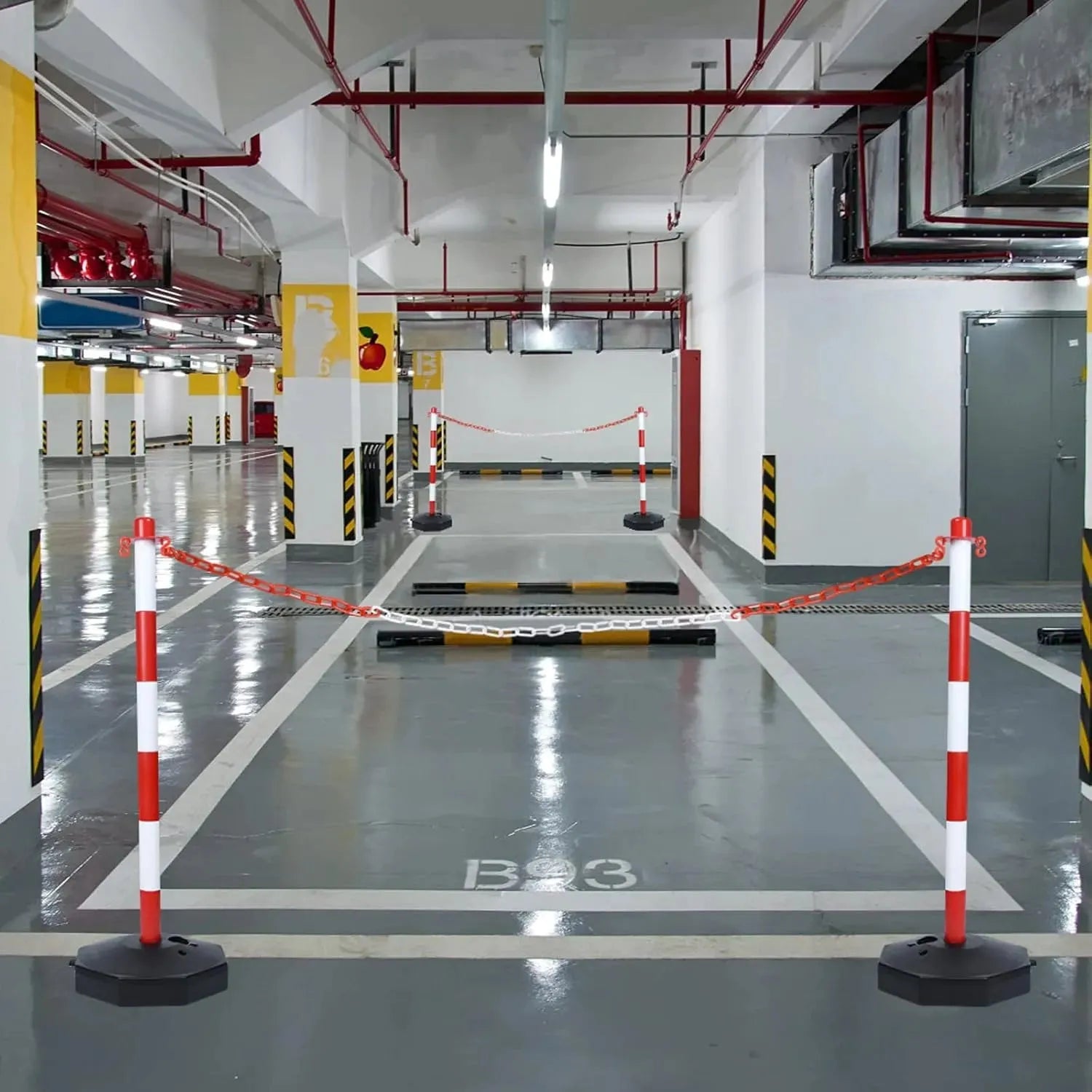 Poteau de signalisation - délimitation chaînes barrière de parking - 90 cm - SQES