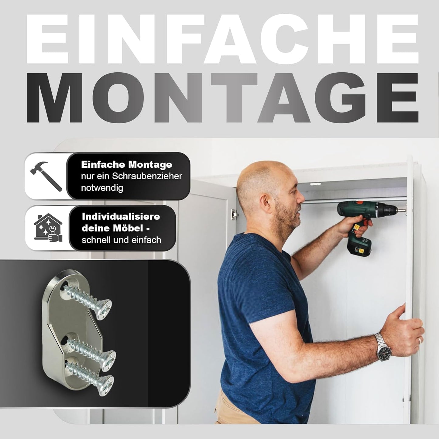 Support Tube Rideau Latéral Nickle RF147 (2 pièces)