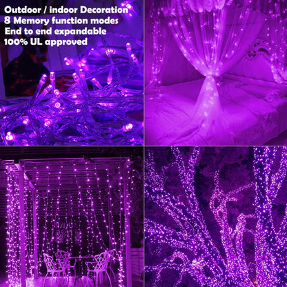 Guirlande lumineuse décoratif - Kit 100 LED Violet - 10M Mauve - SQES