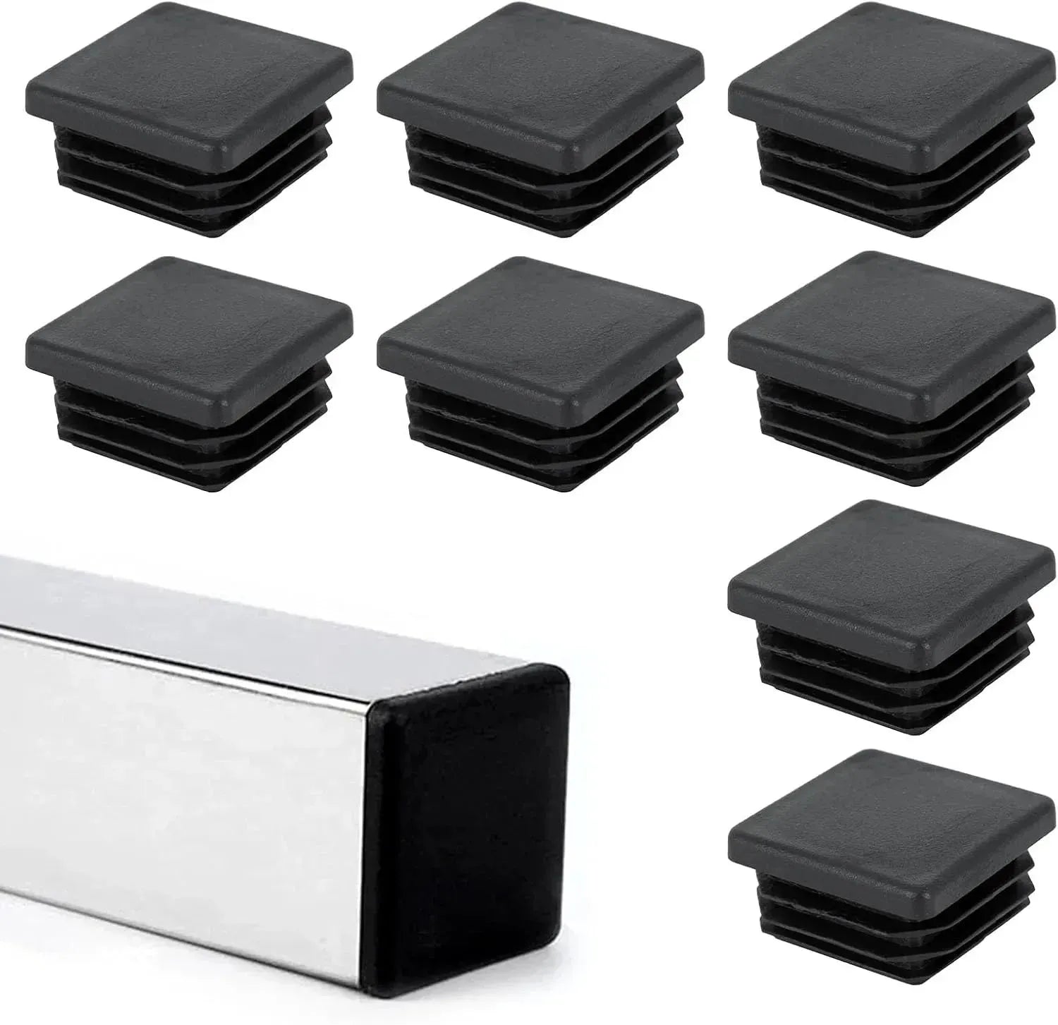 Embout Carré pour meuble - 20 bouchons tube 40mmx40mm NOIR - SQES