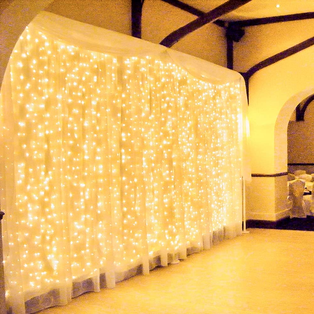 Rideau lumineux Hauteur 3M LED lumière jaune