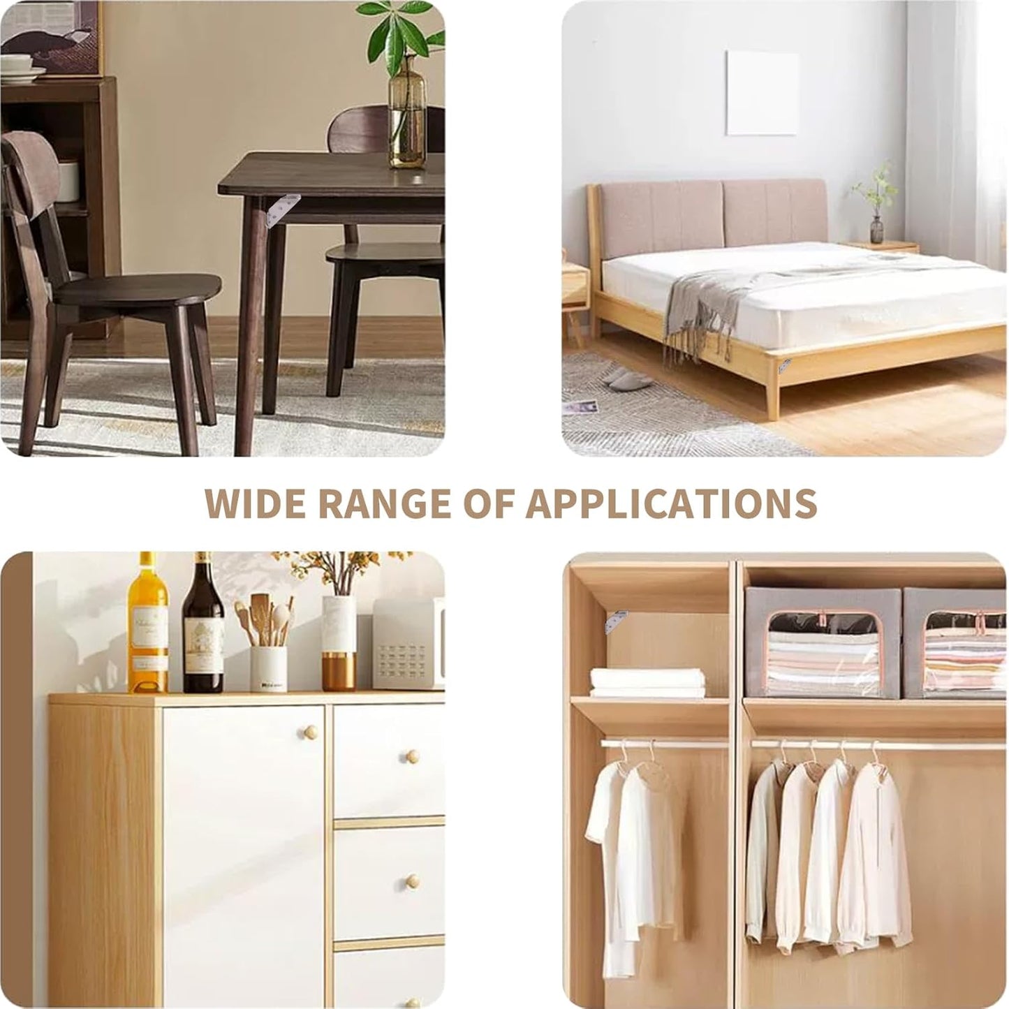 Lot de 12 Connecteurs d'Angle, équerre de réparation en acier