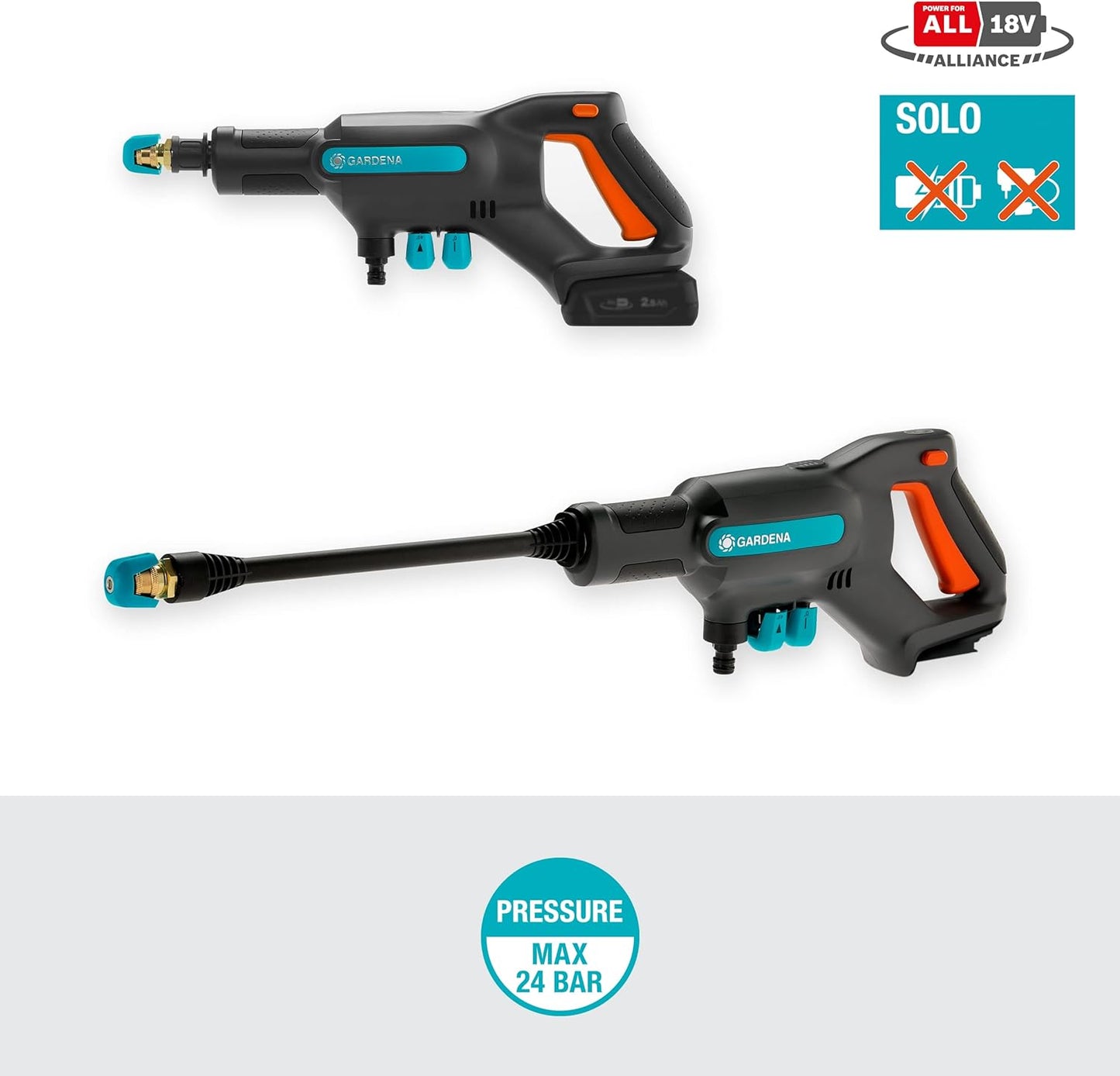 Nettoyeur Moyenne Pression AquaClean 24/18V P4A Avec Batterie GARDENA