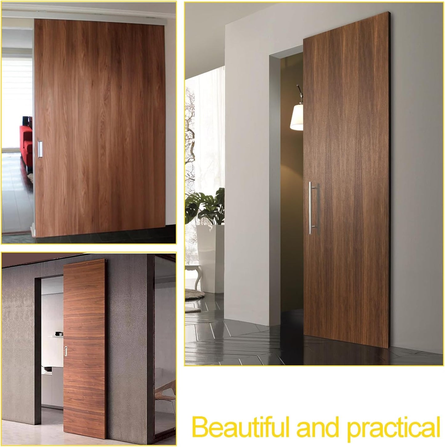 KIT Rail Porte Coulissante Invisible - Système Discret 180kg 40-50mm 1.5M