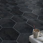 Panneaux autocollants de sol en PVC (6 pcs) imperméables et antidérapants hexagonaux 23cmx20cm, Noir - SQES