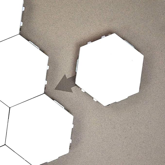 Lot de 6 Lampes LED Hexagonales Murales Modulables avec Télécommande - Éclairage Décoratif Sans Fil